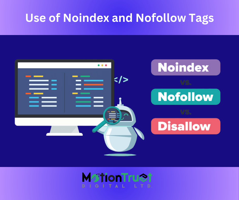 Use of Noindex and Nofollow Tags