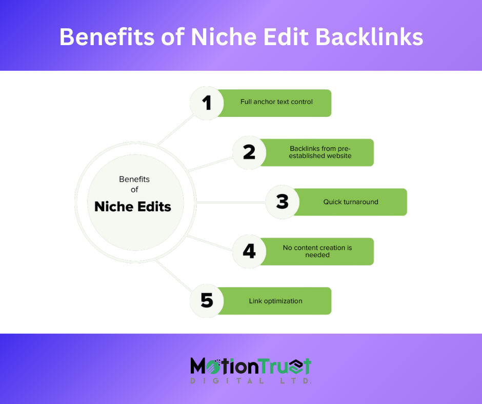 Benefits of Niche Edit Backlinks